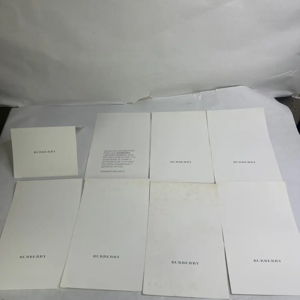 Burberry Thank You Cards & Envelopes Blank Notes – Vintage Lot of 8